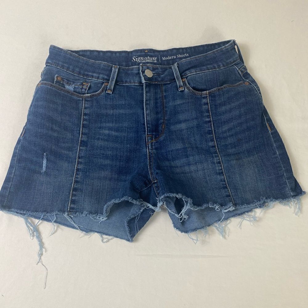 Levi’s Modern shorts 6 w28 dark blue cut offs pockets zipper